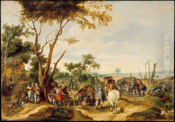 Soldiers Bivouacking - view 1