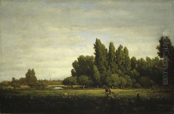A Meadow Bordered by Trees - view 1
