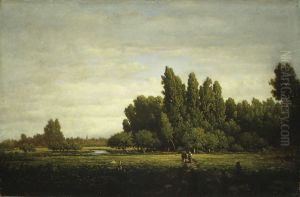 A Meadow Bordered by Trees by Theodore Rousseau