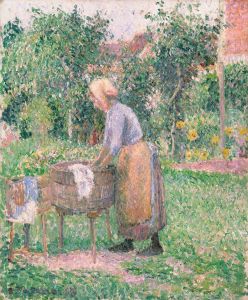 A Washerwoman at Eragny by Camille Pissarro