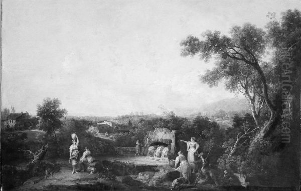 Landscape with Peasants at a Fountain - view 1
