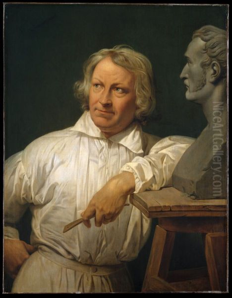 Bertel Thorvaldsen avec le buste d'Horace Vernet - view 1