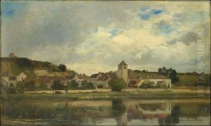 The Village of La Celle-sous-Moret by Eugene Lavieille