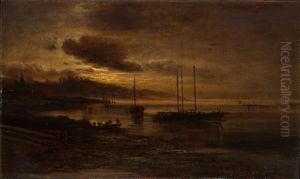 Night Scene on the Volga by Alexei Kondratievich Savrasov