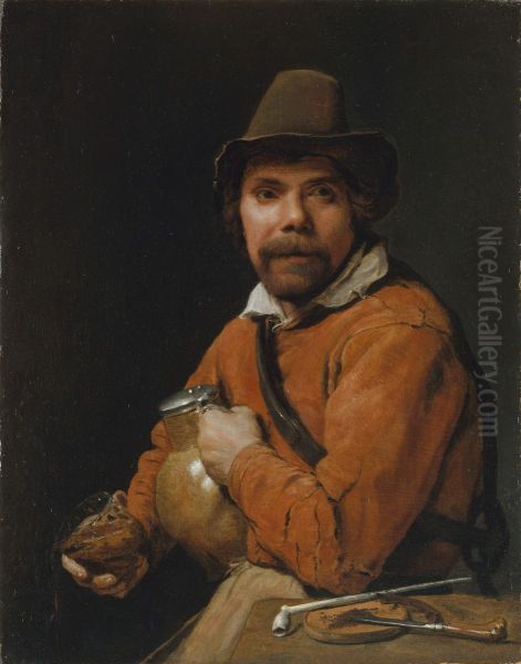 Man Holding a Jug - view 1