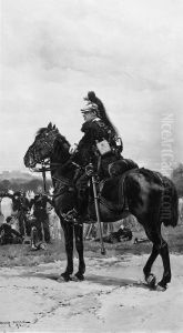 A Dragoon on Horseback by Edouard Detaille