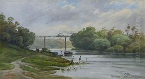 Train Viaduct by George William Carrington