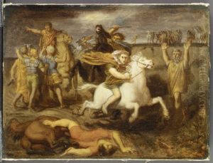 The Gaul Littavicus, Betraying the Roman Cause, Flees to Gergovie to Support Vercingetorix by Theodore Chasseriau