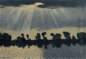 La Seine pres des Andelys. by Felix Vallotton