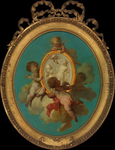 Putti with a Medallion - view 1