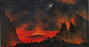 Volcano at Night by Jules Tavernier