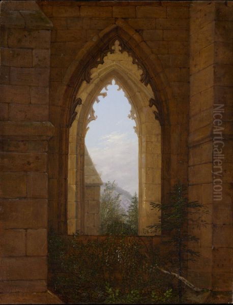 Gotisches Fenster in der Ruine des Klosters Oybin - view 1