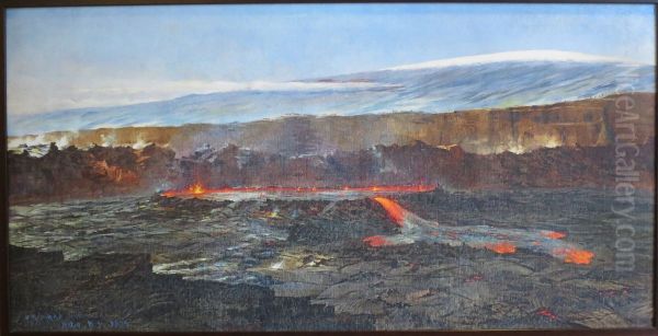 Eruption, Halemaumau Crater in Kilauea Caldera - view 1