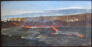 Eruption, Halemaumau Crater in Kilauea Caldera by D. Howard Hitchcock
