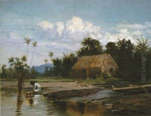 Grass House with Two Figures Grass House with Two Figures