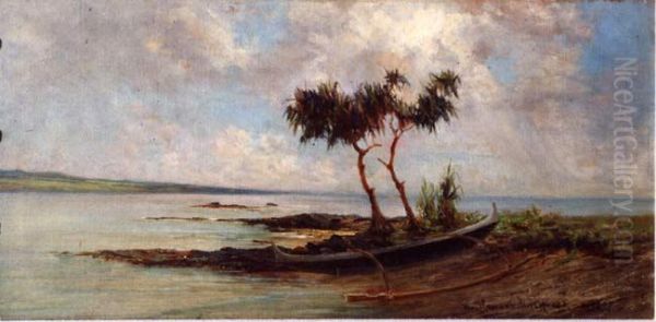 Beached Canoe, Hilo Bay - view 1