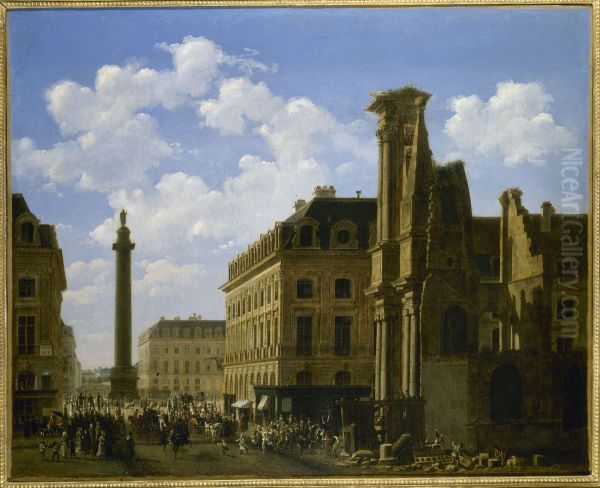 La place Vendome et la rue de Castiglione, avec les ruines de l'eglise des Feuillants - view 1