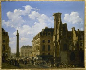 La place Vendome et la rue de Castiglione, avec les ruines de l'eglise des Feuillants by Etienne Bouhot