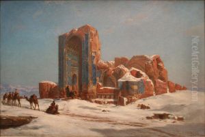 The Blue Mosquee in Tabriz, Persia by Jules Laurens
