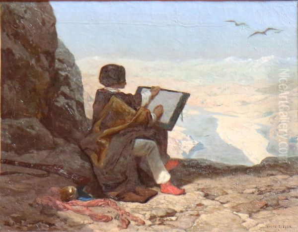 Jules Laurens peignant l'Euphrate. - view 1