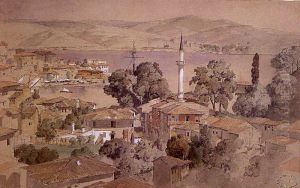 Panorama de la baie et du village de Tarabya. by Jules Laurens