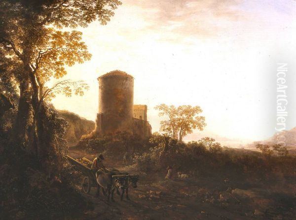 Italian landscape by evening - view 1