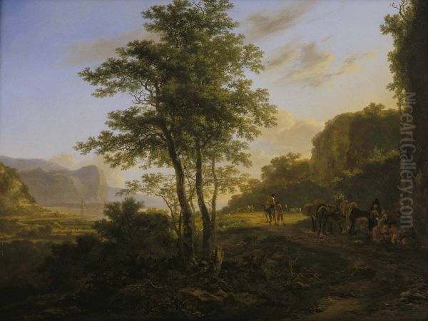Italianate Landscape with travellers - view 1