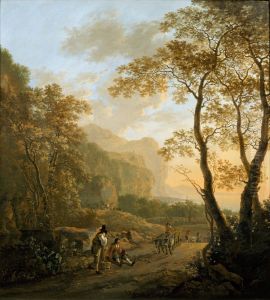 Landscape with Resting Travellers and Oxcart by Jan Both