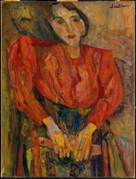 Woman in Red Blouse - view 1