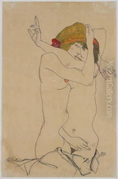 Two Women Embracing - view 1