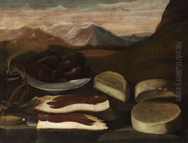 Still Life with Sausage, Ham and Cheese - view 1