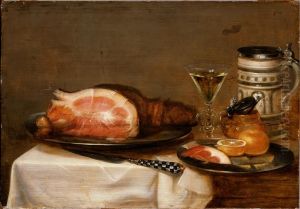 Still life with bacon by Jacob van Es