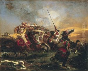 Exercices militaires des Marocains by Eugene Delacroix
