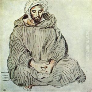 Sitzender Araber in Tanger by Eugene Delacroix