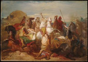 Battle of Arab Horsemen by Theodore Chasseriau