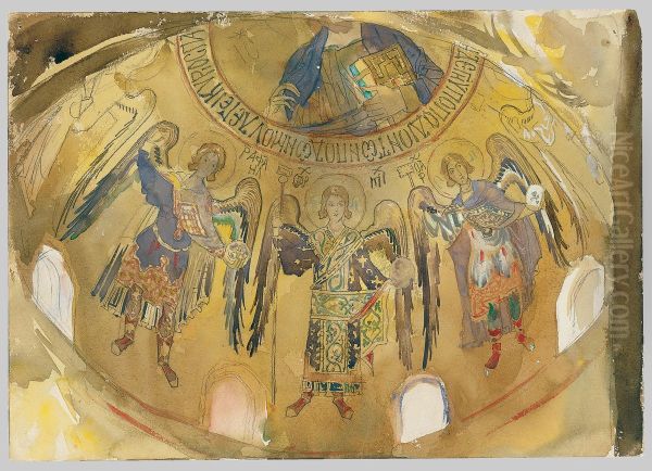 Angels, Mosaic, Palatine Chapel, Palermo - view 1