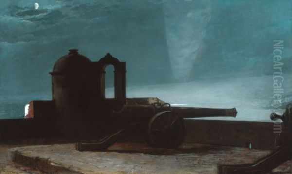 {1=Searchlight on Harbor Entrance, Santiago de Cuba} - view 1