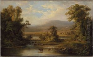 Landscape with Cows Watering in a Stream by Robert Seldon Duncanson