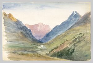 Mountain View at Bormio (from Switzerland 1869 Sketchbook) by John Singer Sargent
