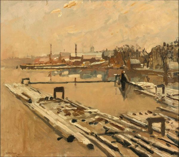 Houtvlotten in de sneeuw bij de Zandhoek - view 1