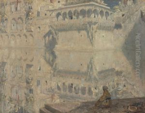 Het paleis van de radja van Bharatpur by Marius Bauer