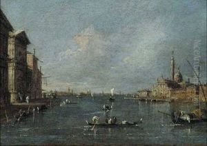 Gezicht op de S. Giorgio Maggiore, Venetie
