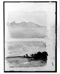 Double Study of Dawn, Moorea Seen across the Water, Tahiti by John La Farge