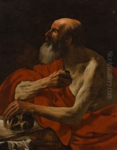 Heilige Hieronymus, boete doend by Hendrick Ter Brugghen