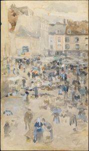 Variations in Violet and Grey-Market Place, Dieppe by James McNeill Whistler