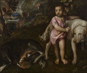 Boy with Dogs in a Landscape Boy with Dogs in a Landscape