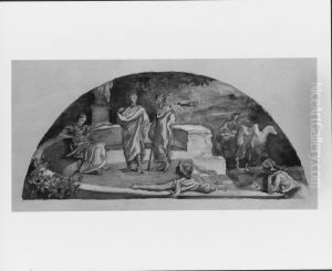 Socrates and His Friends Discuss "The Republic," as in Plato's Account; Color Study for Mural, Supreme Court Room, Saint Paul, Minnesota State Capitol, Saint Paul by John La Farge