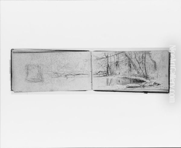 Stony Clove, June 26, 1870; Landscape Composition (verso, from sketchbook) - view 1
