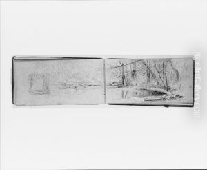 Stony Clove, June 26, 1870; Landscape Composition (verso, from sketchbook) by Jervis McEntee