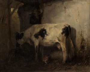 Koe in stal by Anton Mauve